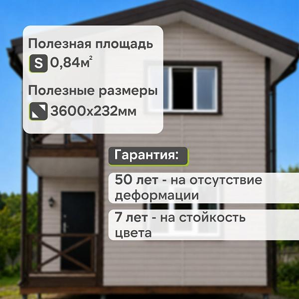 Docke ПРЕМИУМ Сайдинг D4.5D 3600х232мм 0.84м2 Халва