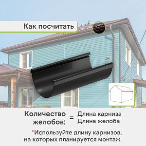 Docke ЛЮКС Желоб водосточный 3000мм  — Карбон