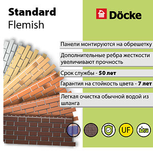 Купить Панель Docke STANDARD ФЛЕМИШ 1183x443мм Красный в Иркутске