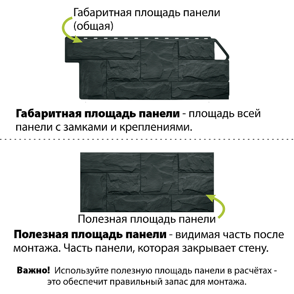 Фасадная панель (гранит) ЭКО Альта-Профиль 1130х470х23мм 0.46м2 Графит
