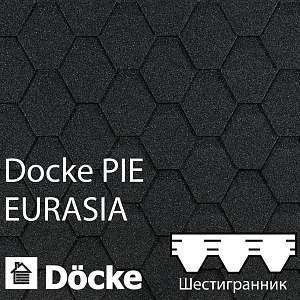 Купить Гибкая черепица Docke PIE EURASIA Шестигранник 3м2/уп Серый в Ангарске