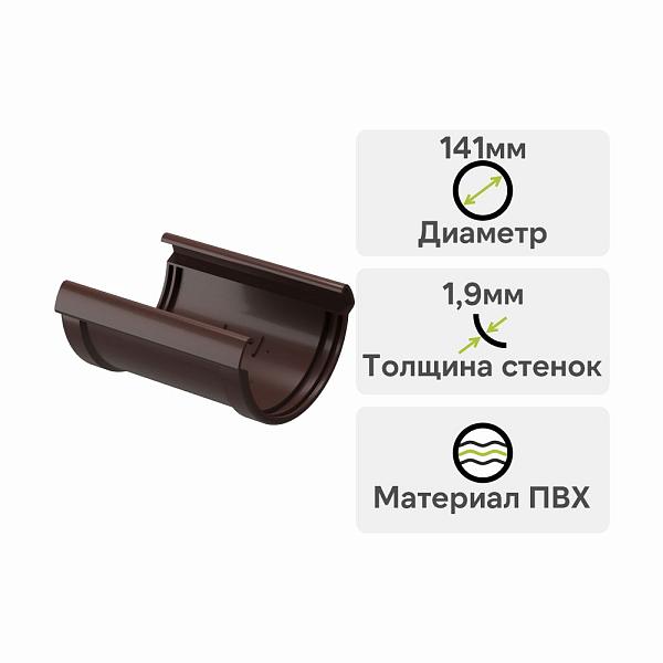 Docke ЛЮКС Соединитель желобов Шоколад