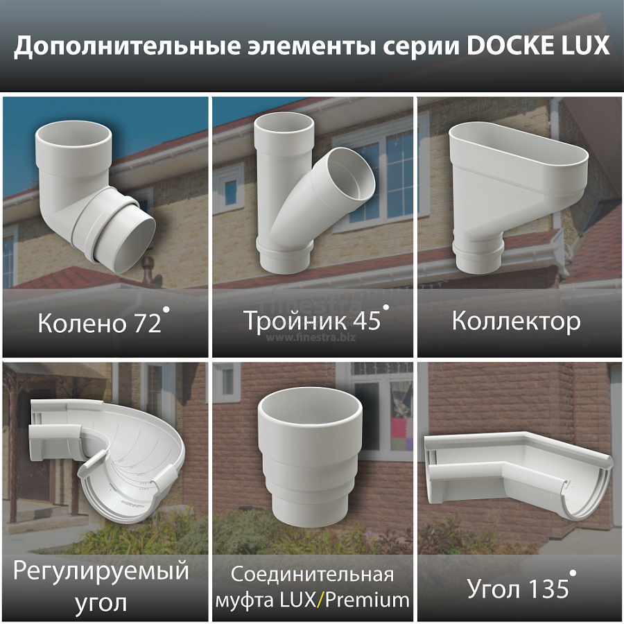 Docke LUX Кронштейн желоба ПВХ