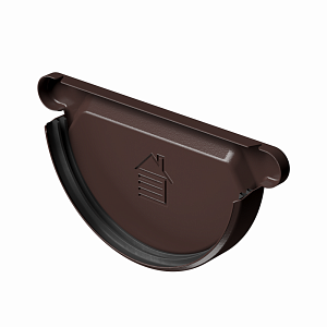 Docke STAL PREMIUM Заглушка желоба D125 (Снято с производства)  — Шоколад (RAL 8019)
