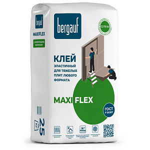 Купить Клей эластичный для тяжелых плит любого формата Maxiflex, 25кг, Bergauf в Ангарске