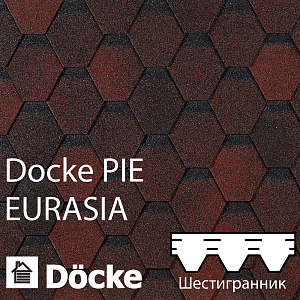 Купить Гибкая черепица Docke PIE EURASIA Шестигранник 3м2/уп Красный в Ангарске