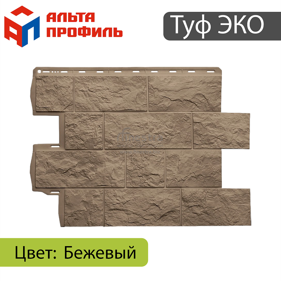 Фасадная панель Туф ЭКО Альта-Профиль 800х590х24мм  0.38м2