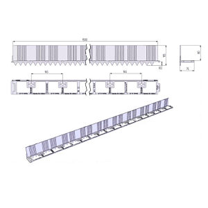 Пластиковый бордюр FlexCurb 80 черный с зубьями 1521х75х105 Aquastok 60481