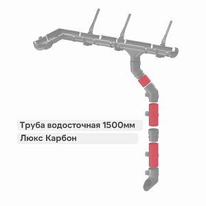 Docke ЛЮКС Труба водосточная 1500мм  — Карбон