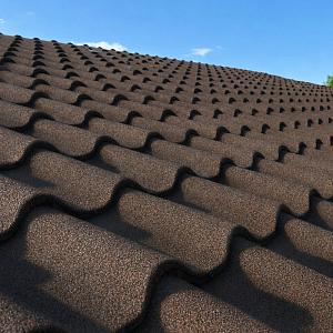 Композитная черепица Stone Cover Андалузия 1280x420х0,45мм 0,46м2  — Шоколад (RAL 8017)